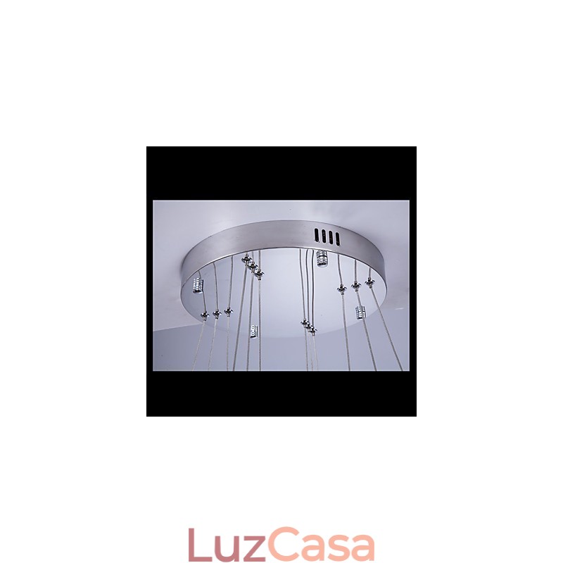 Luminária pendente moderna iluminação quente branco três anéis d204060 transparente k9 grandes luzes de teto de cristal