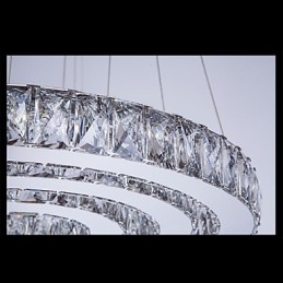 Luminária pendente moderna iluminação quente branco três anéis d204060 transparente k9 grandes luzes de teto de cristal