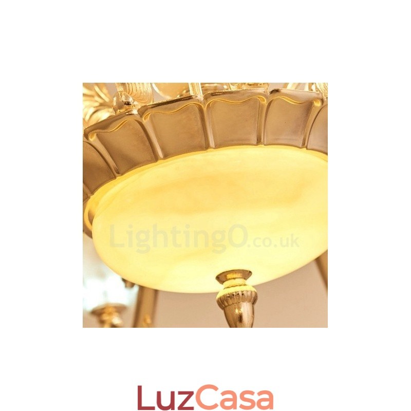 Lustre de metal integrado clássico tradicional de 15 luzes