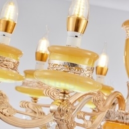 Lustre de luxo integrado clássico tradicional de metal com 6 luzes