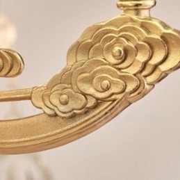Lustre de luxo integrado clássico tradicional de metal com 6 luzes