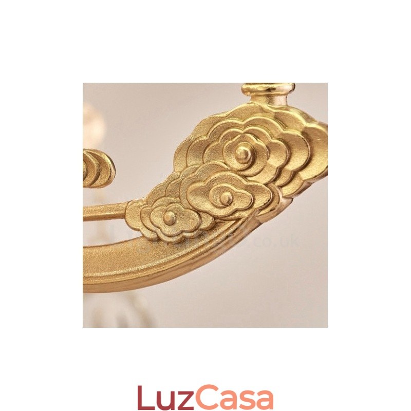 Lustre de luxo integrado clássico tradicional de metal com 6 luzes
