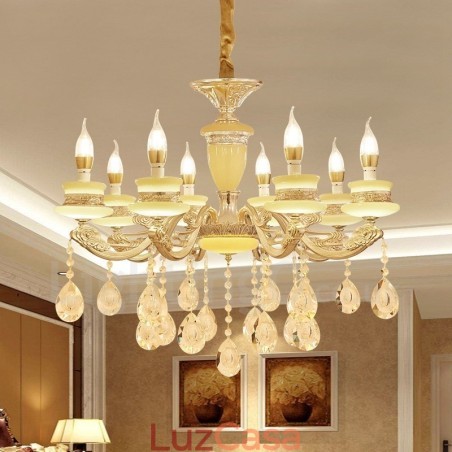 Lustre de metal integrado clássico tradicional de 8 luzes Lustre de metal integrado clássico tradicional de 8 luzes