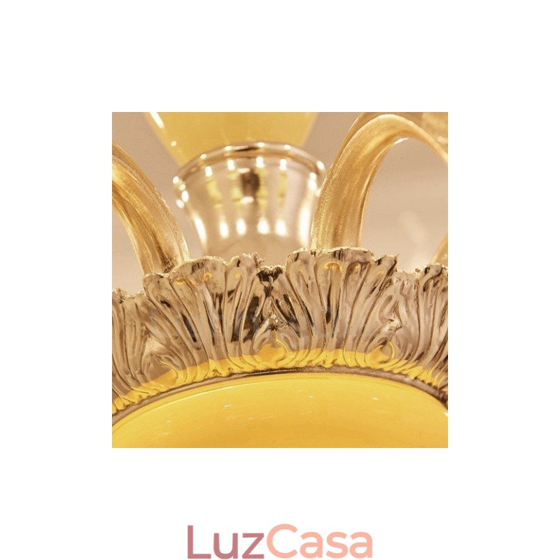 Lustre de metal integrado clássico tradicional de 8 luzes