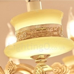 Lustre de metal integrado clássico tradicional de 8 luzes