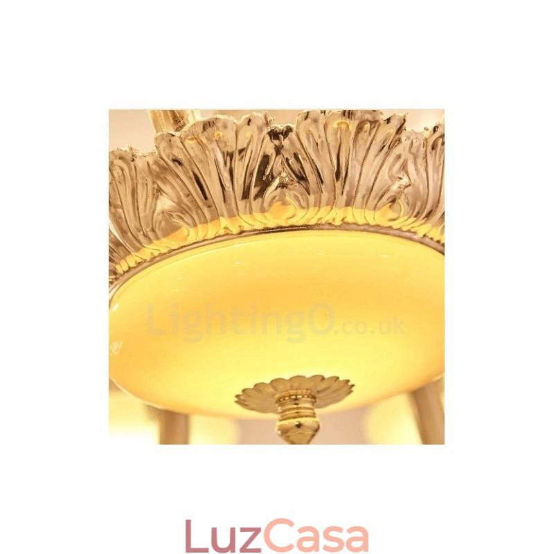 Lustre de metal integrado clássico tradicional de 8 luzes
