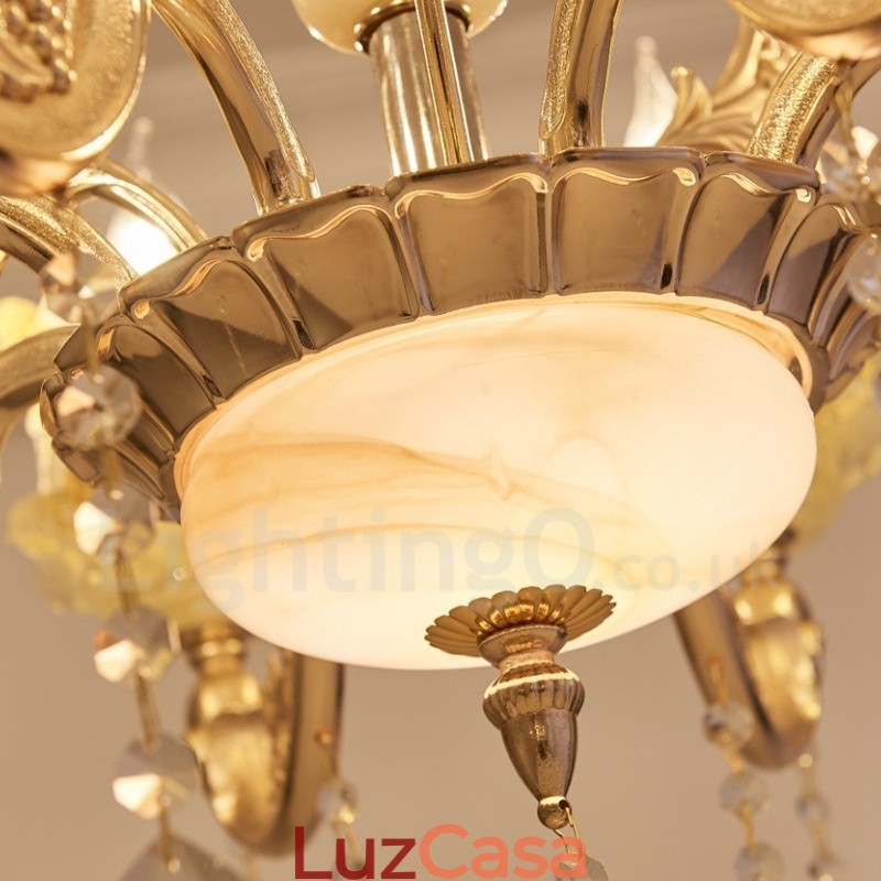 Lustre de metal integrado clássico tradicional de 8 luzes