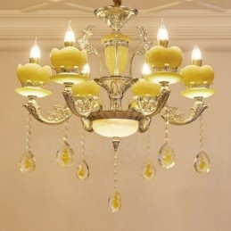 Lustre de metal integrado clássico tradicional de 6 luzes