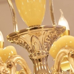 Lustre de metal integrado clássico tradicional de 8 luzes
