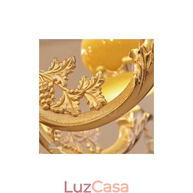 Lustre de metal integrado clássico tradicional de 8 luzes