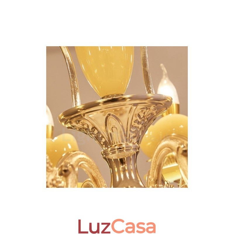 Lustre de metal integrado clássico tradicional de 15 luzes