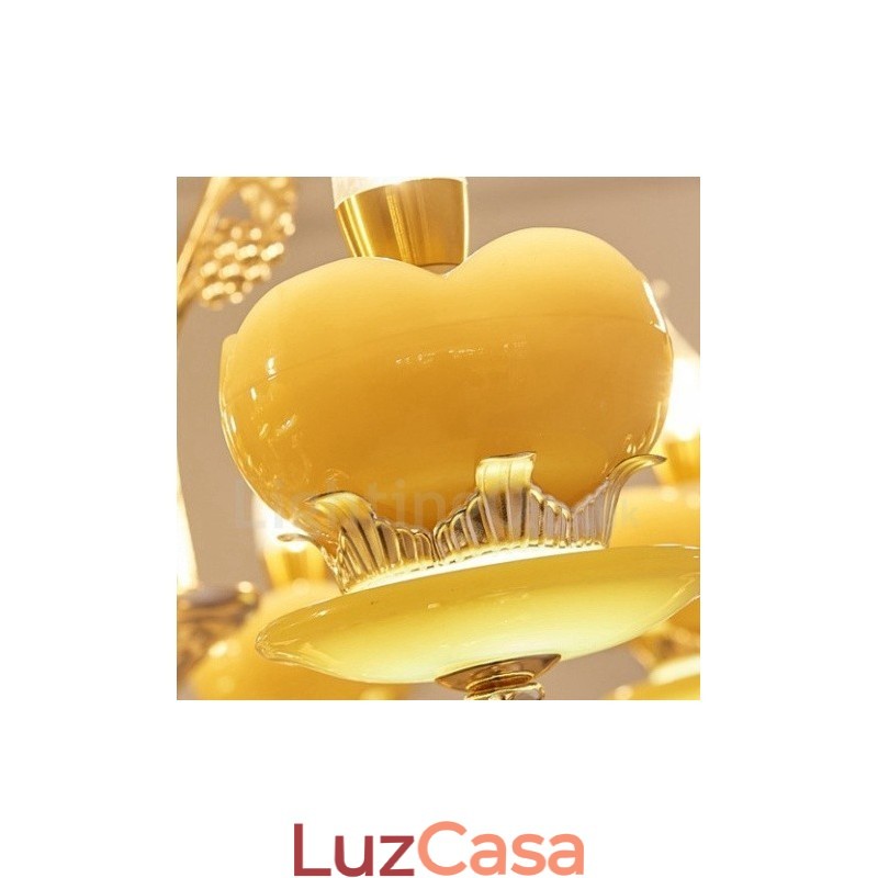 Lustre de metal integrado clássico tradicional de 15 luzes