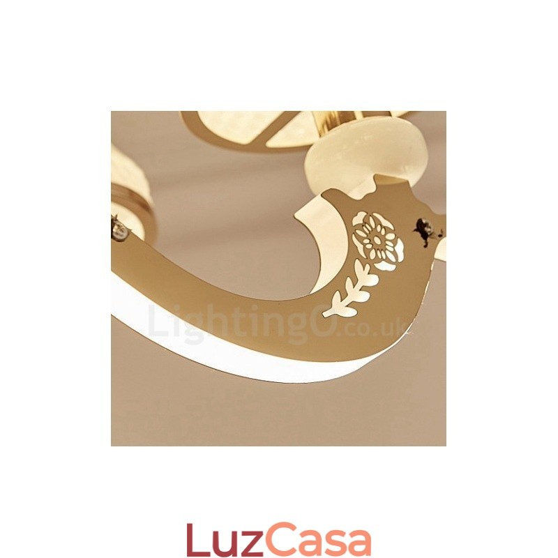 Lustre de metal integrado clássico tradicional de 8 luzes