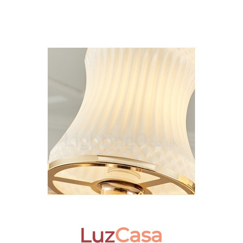 Lustre de metal integrado clássico tradicional de 8 luzes