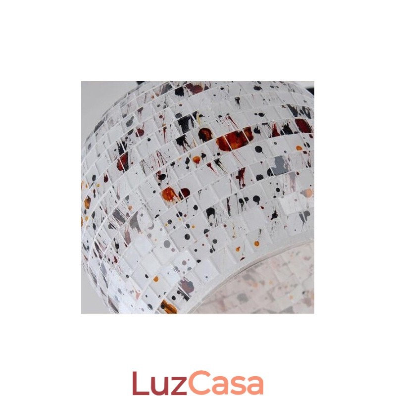 Lustre integrado estilo mediterrâneo de 4 luzes com cúpula de vidro