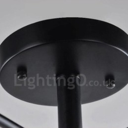 Lustre integrado estilo mediterrâneo de 5 luzes com cúpula de vidro