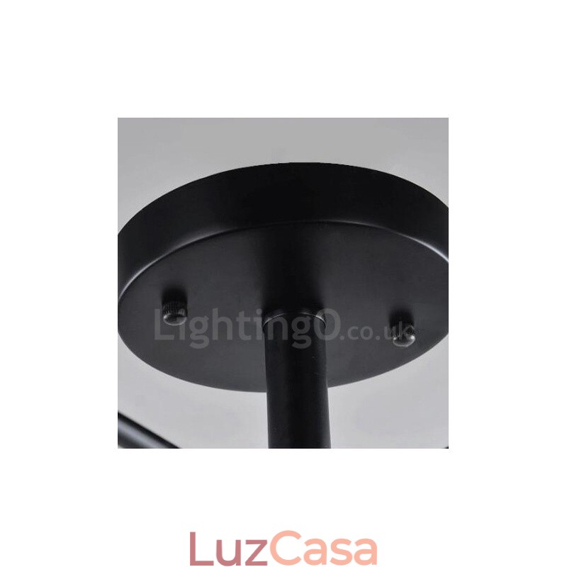 Lustre integrado estilo mediterrâneo de 5 luzes com cúpula de vidro