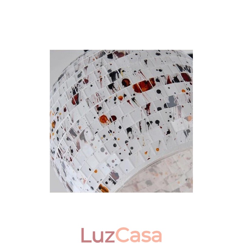 Lustre integrado estilo mediterrâneo de 5 luzes com cúpula de vidro
