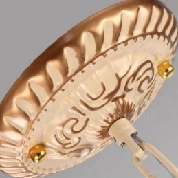 Lustre de metal integrado estilo mediterrâneo de 5 luzes com cúpula de vidro