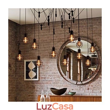 Pendente criativo estilo americano 12 luzes Pendente criativo estilo americano 12 luzes