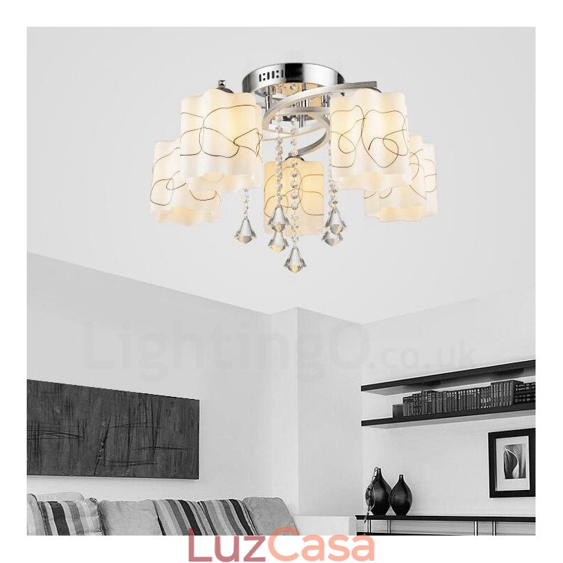 Lustre integrado moderno contemporâneo de 5 luzes