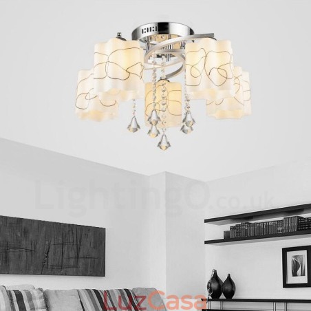 Lustre integrado moderno contemporâneo de 5 luzes Lustre integrado moderno contemporâneo de 5 luzes