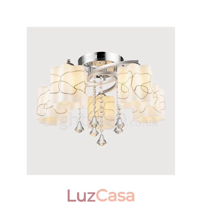 Lustre integrado moderno contemporâneo de 5 luzes
