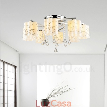 Lustre integrado moderno contemporâneo de 8 luzes Lustre integrado moderno contemporâneo de 8 luzes