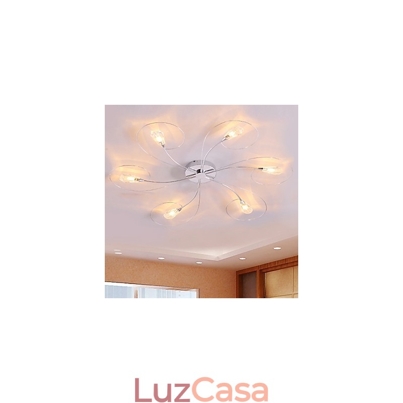 Lustre moderno contemporâneo galvanizado montagem embutida