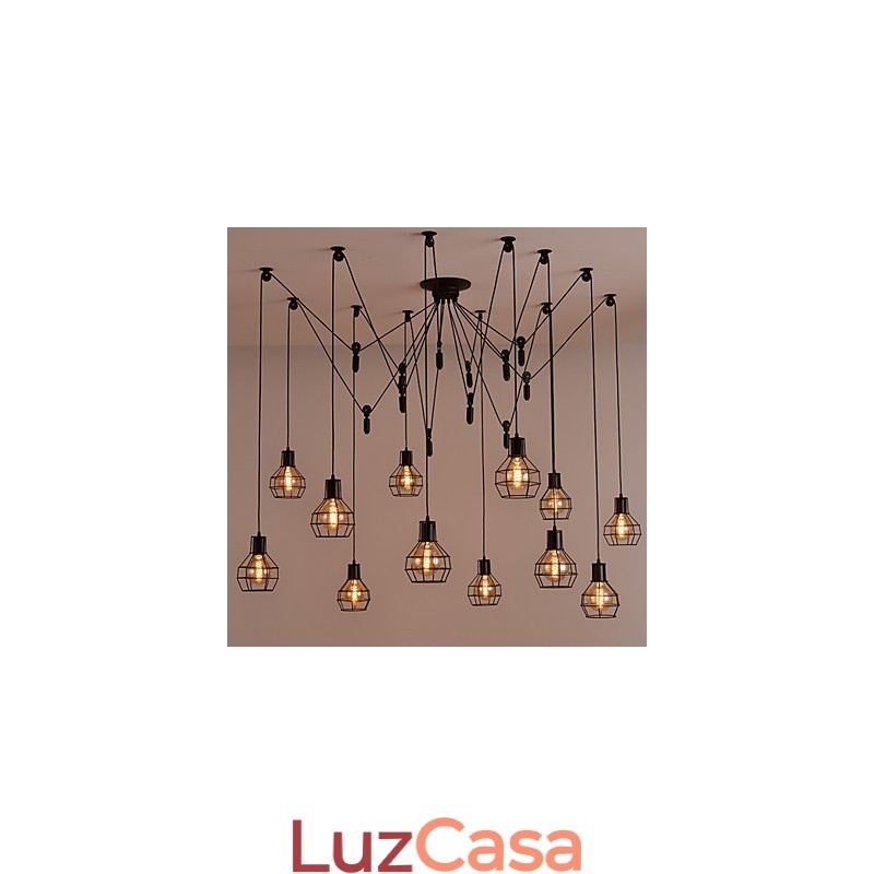 Pendente criativo estilo americano 12 luzes
