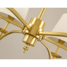 Lustre de metal integrado rústico de 8 luzes