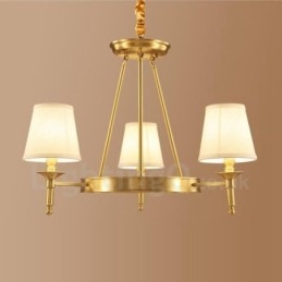 Lustre de cobre integrado de metal rústico com 3 luzes