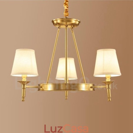 Lustre de cobre integrado de metal rústico com 3 luzes Lustre de cobre integrado de metal rústico com 3 luzes