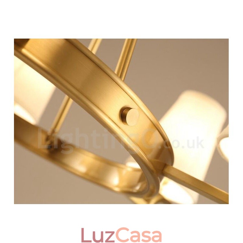 Lustre de cobre integrado de metal rústico com 3 luzes