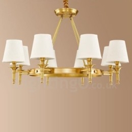 Lustre de metal integrado rústico de 8 luzes