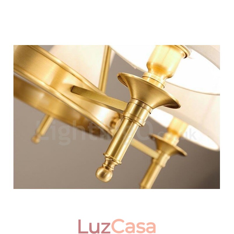 Lustre de metal integrado rústico de 8 luzes