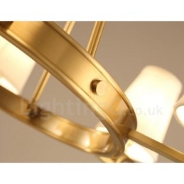 Lustre de metal integrado rústico de 8 luzes