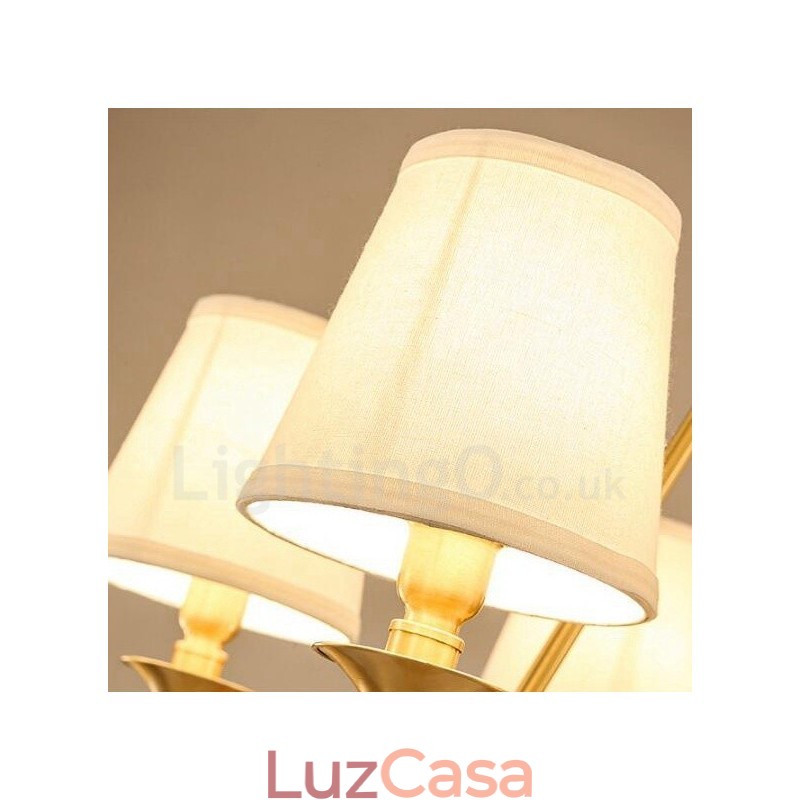 Lustre de metal integrado rústico de 8 luzes