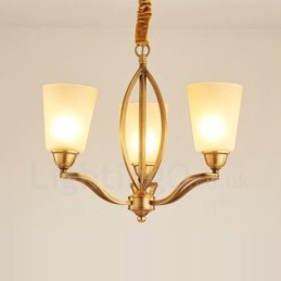 Lustre de cobre integrado de metal rústico com 3 luzes