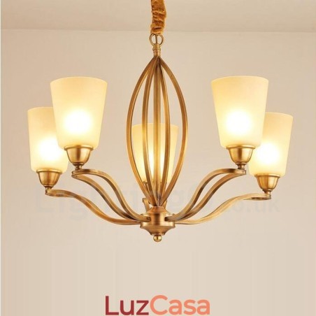 Lustre de metal integrado rústico de 5 luzes Lustre de metal integrado rústico de 5 luzes