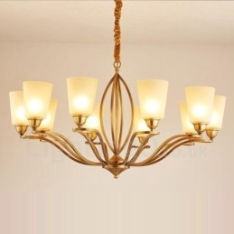 Lustre de metal integrado com 10 luzes Rustic Lodge
