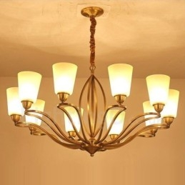 Lustre de metal integrado com 10 luzes Rustic Lodge
