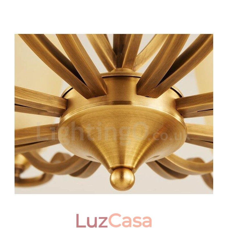 Lustre de metal integrado com 10 luzes Rustic Lodge
