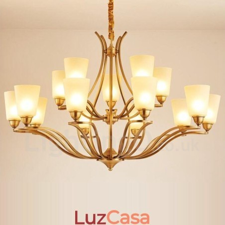 Lustre de metal integrado rústico de 15 luzes Lustre de metal integrado rústico de 15 luzes