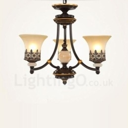 Lustre de metal integrado clássico tradicional de 3 luzes