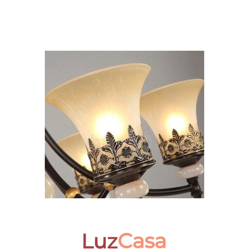 Lustre de metal integrado clássico tradicional de 3 luzes