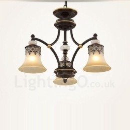 Lustre de metal integrado clássico tradicional de 3 luzes