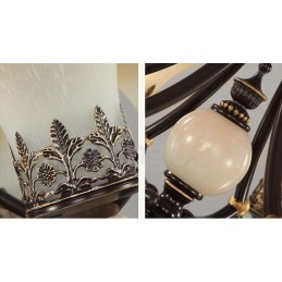 Lustre de metal integrado clássico tradicional de 6 luzes