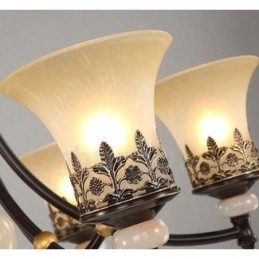 Lustre de metal integrado clássico tradicional de 6 luzes