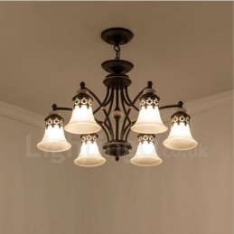 Lustre de metal integrado clássico tradicional de 6 luzes